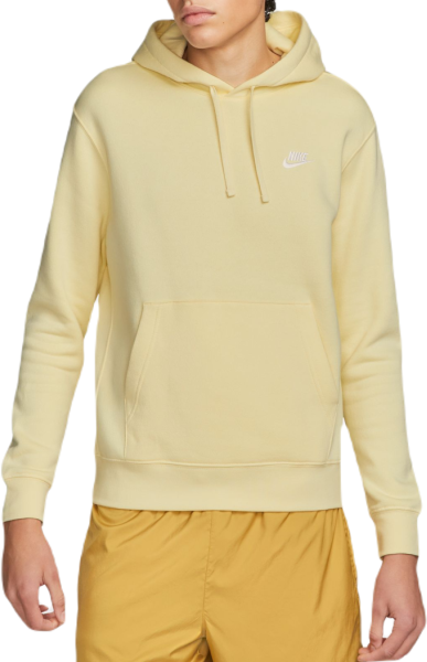 Nike Felpa da tennis da uomo Sportswear Club Fleece Pullover Hoodie alabaster/alabaster/white M