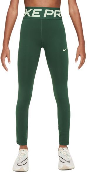 Nike Pantaloni per ragazze Girls Dri-Fit Pro Leggings fir/barely volt XL