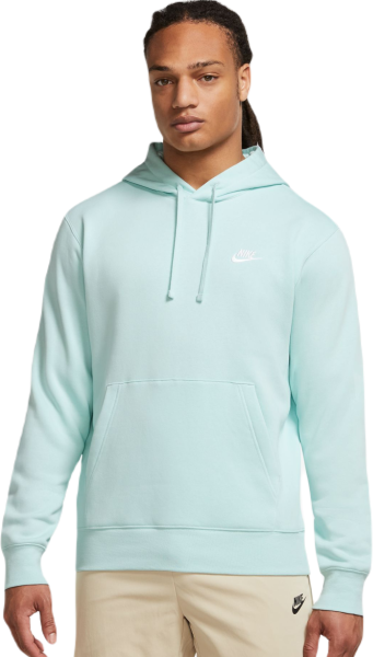 Nike Felpa da tennis da uomo Sportswear Club Fleece Pullover Hoodie jade ice/jade ice/white XXL