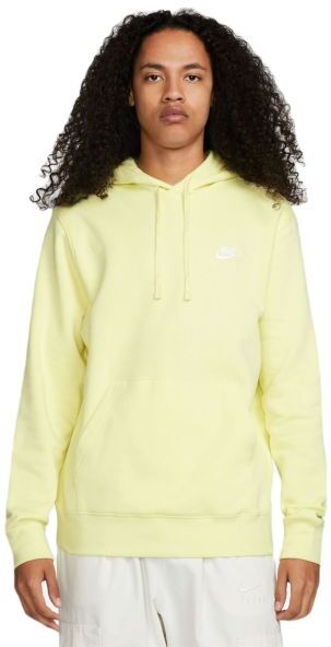 Nike Felpa da tennis da uomo Sportswear Club Fleece Pullover Hoodie luminous green/luminous green/white S