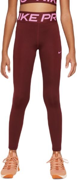 Nike Pantaloni per ragazze Girls Dri-Fit Pro Leggings dark team red/playful pink S