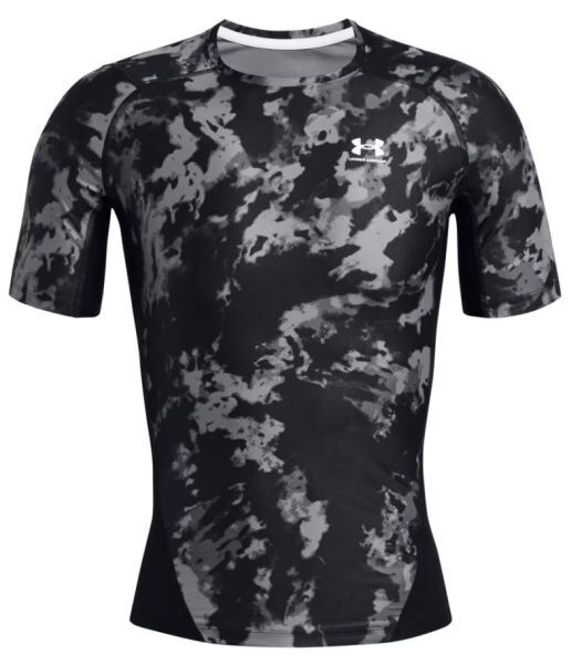 Under Armour T-shirt da uomo HeatGear IsoChill Printed Short Sleeve black/white L