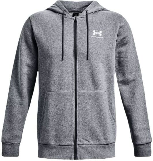 Under Armour Felpa da tennis da uomo Men's UA Essential Fleece Full-Zip Hoodie pitch gray medium heather/white L