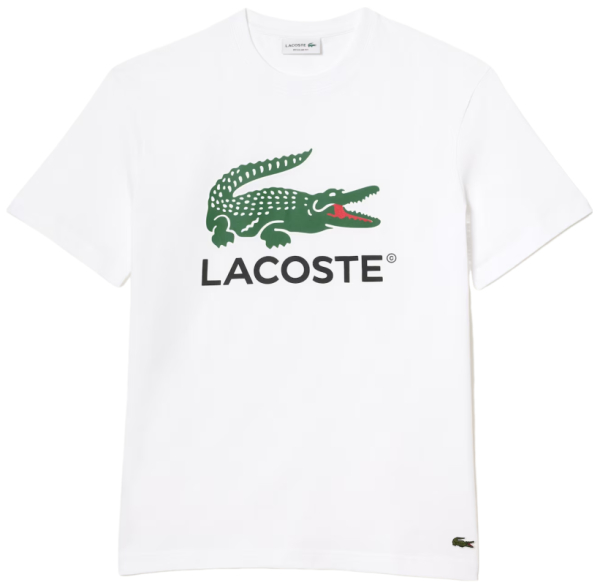 Lacoste T-shirt da uomo Cotton Jersey Signature Print T-Shirt white L