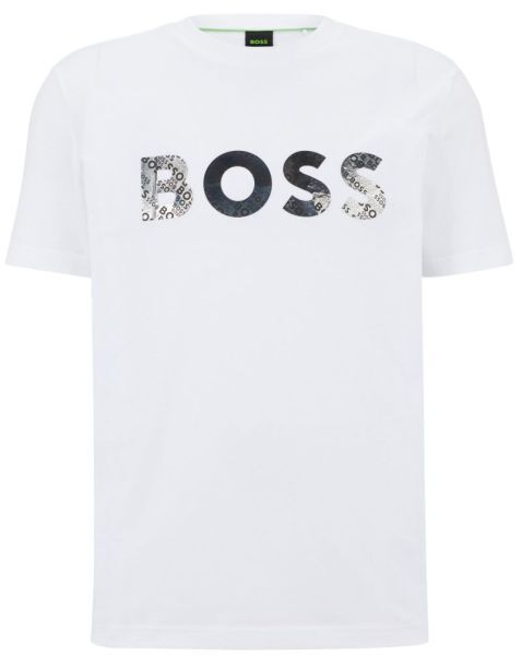 BOSS T-shirt da uomo Cotton-Jersey T-Shirt With Foil-Print Logo white XL