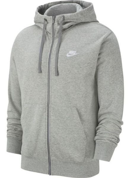 Nike Felpa da tennis da uomo Sportswear Club Hoodie FZ FT dark grey heather/matte silver/white XXL