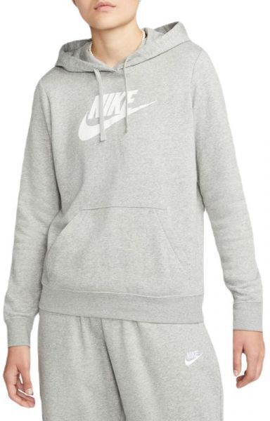 Nike Felpa da tennis da donna Sportswear Club Fleece Logo Pullover Hoodie dark grey heather/white L