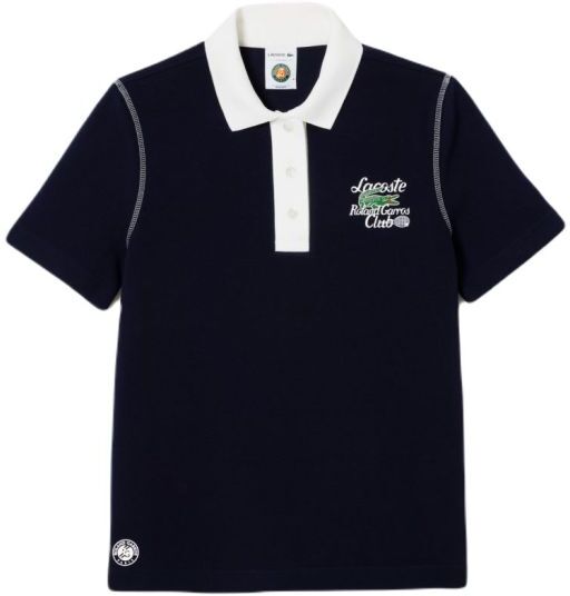 Lacoste Polo da donna Sport Roland Garros Edition Cotton Pique Polo Shirt navy blue/white S