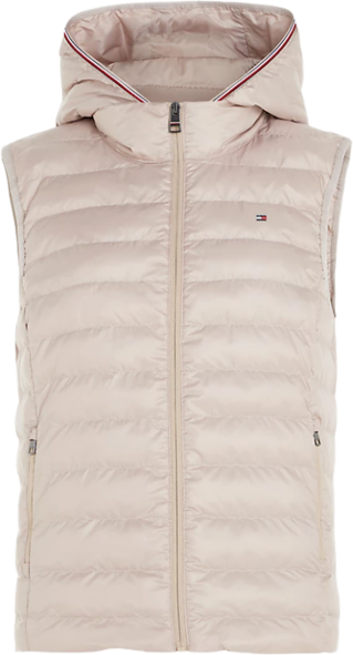 Tommy Hilfiger Gilet da tennis da donna LW Padded Global Stripe Vest merino beige S