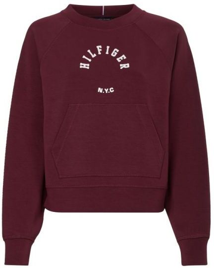 Tommy Hilfiger Felpa da tennis da donna RLX Sueded Modal C NK Sweatshirt sueded rouge S