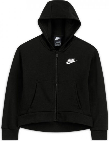 Nike Felpa per ragazze Sportswear Club Fleece FZ Hoodie G black/white XS