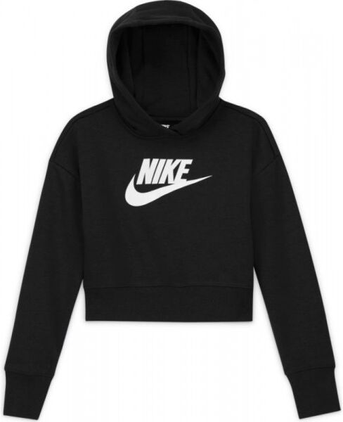 Nike Felpa per ragazze Sportswear FT Crop Hoodie G black/white XS