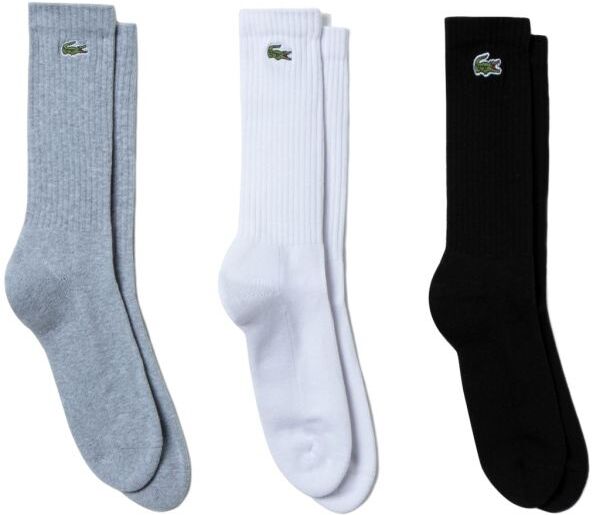 Lacoste Calzini da tennis Sport High Cut Socks 3P grey chine/white/black 47-50