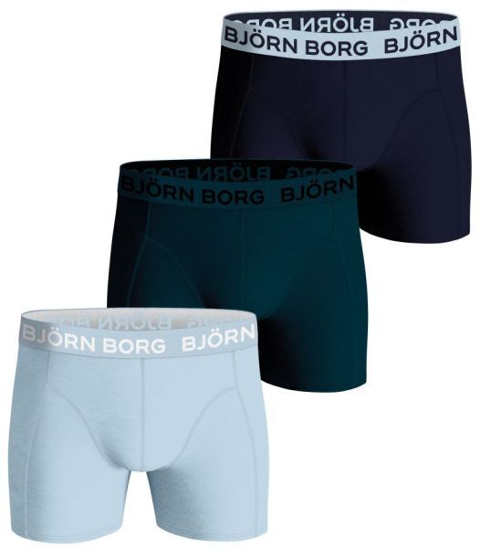 Björn Borg Boxer sportivi da uomo Cotton Stretch Boxer 3P blue/green/navy blue M