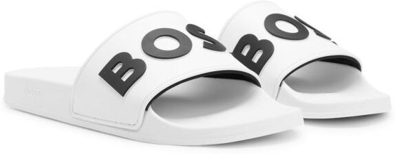 BOSS Ciabatte Slides with Raised Contrast Logo white 46