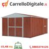 Box in Acciaio Zincato Casetta da Giardino in Lamiera 3.60 x 4.30 m x h2.10 m - 185 KG - 15.48 metri quadri - LEGNO