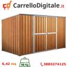 Box in Acciaio Zincato Casetta da Giardino in Lamiera 3.45 x 1.86 m x h1.92 m - 98 KG – 6,42 metri quadri - LEGNO