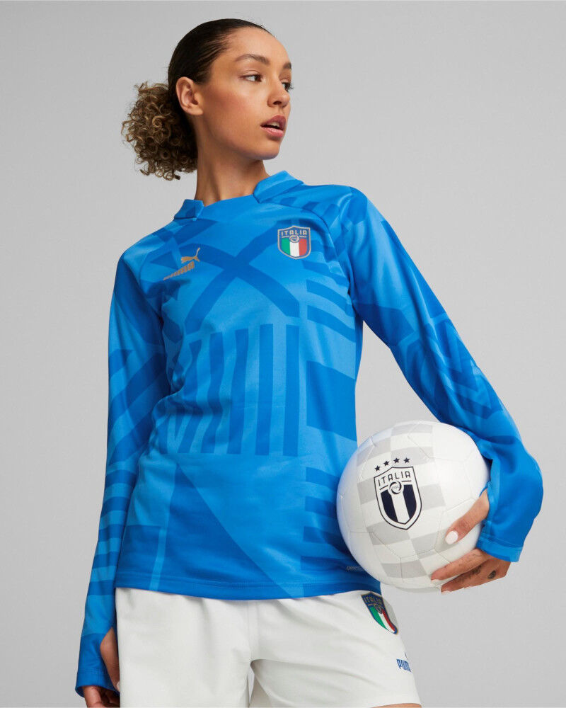 Puma Italia Italy FIGC Felpa allenamento Pre Match Stadium Azzurro Donna 2022