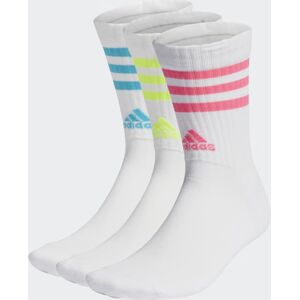 adidas Calze calzini Socks Unisex Bianco cotone 3 stripes Cushioned 3 paia