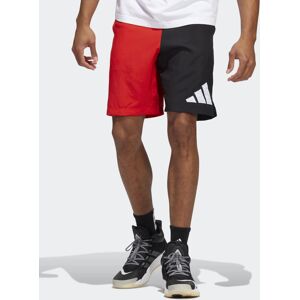 adidas Pantaloncini Shorts UOMO Rosso Nero BasketBall con tasche Poliestere