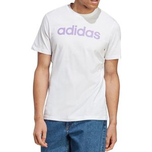 adidas T-Shirt Maglia Maglietta UOMO Bianco Linear Cotone