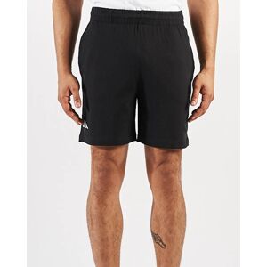 Kappa Pantaloncini Shorts UOMO Banda 222 Nero LOGO CABAS Cotone Jersey