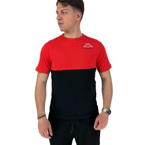 Kappa T-shirt maglia maglietta UOMO Banda 222 Rosso Nero LOGO EDWIN Girocollo