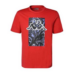 Kappa T-shirt maglia maglietta UOMO Banda 222 Rosso LOGO EZIO Cotone