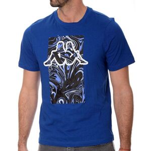 Kappa T-shirt maglia maglietta UOMO Banda 222 Blu tempo libero LOGO EZIO Cotone