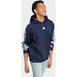 adidas Felpa Cappuccio Hoodie UOMO Future Icons Allover Print Blu poliestere