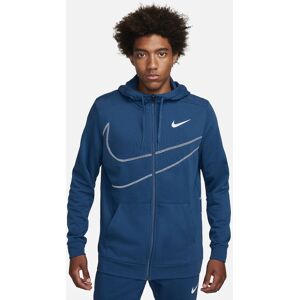 Nike Giacca Felpa Sportiva UOMO Blu Swoosh Energy FZ Cotone