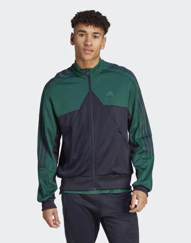 adidas giacca tuta sportiva uomo verde blue tiro track top