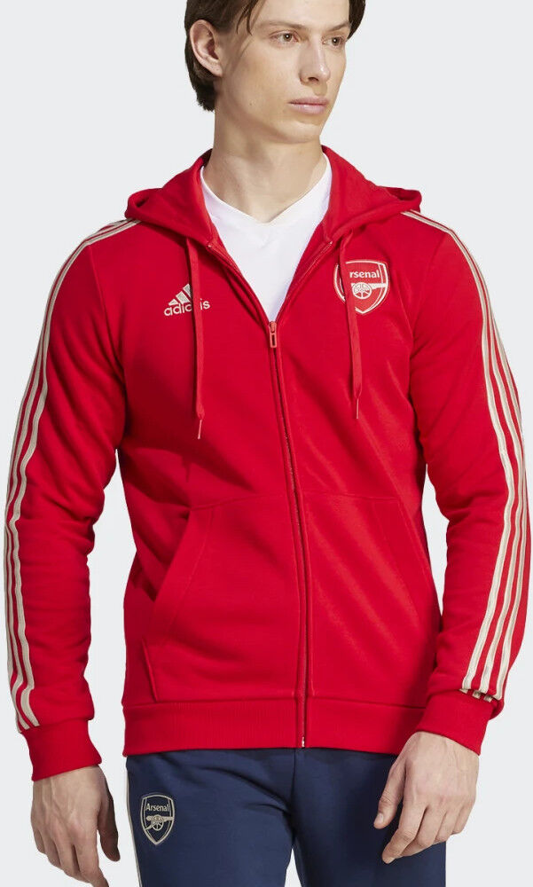 adidas arsenal fc giacca sportiva felpa 2023 24 dna fz hd dna uomo rosso