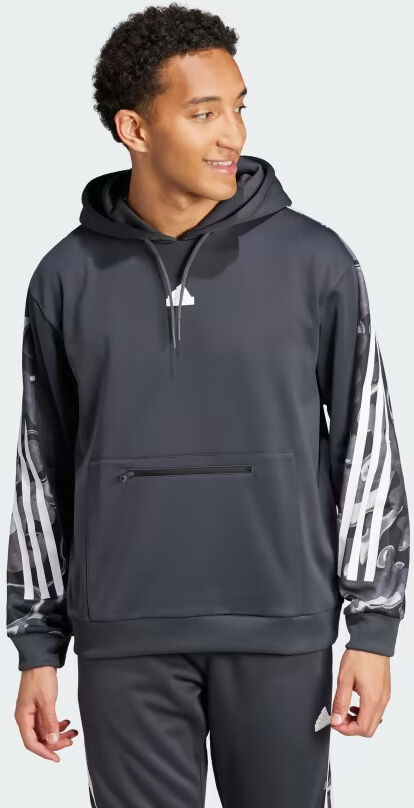 adidas Felpa Cappuccio Hoodie UOMO Future Icons Allover Print Carbon