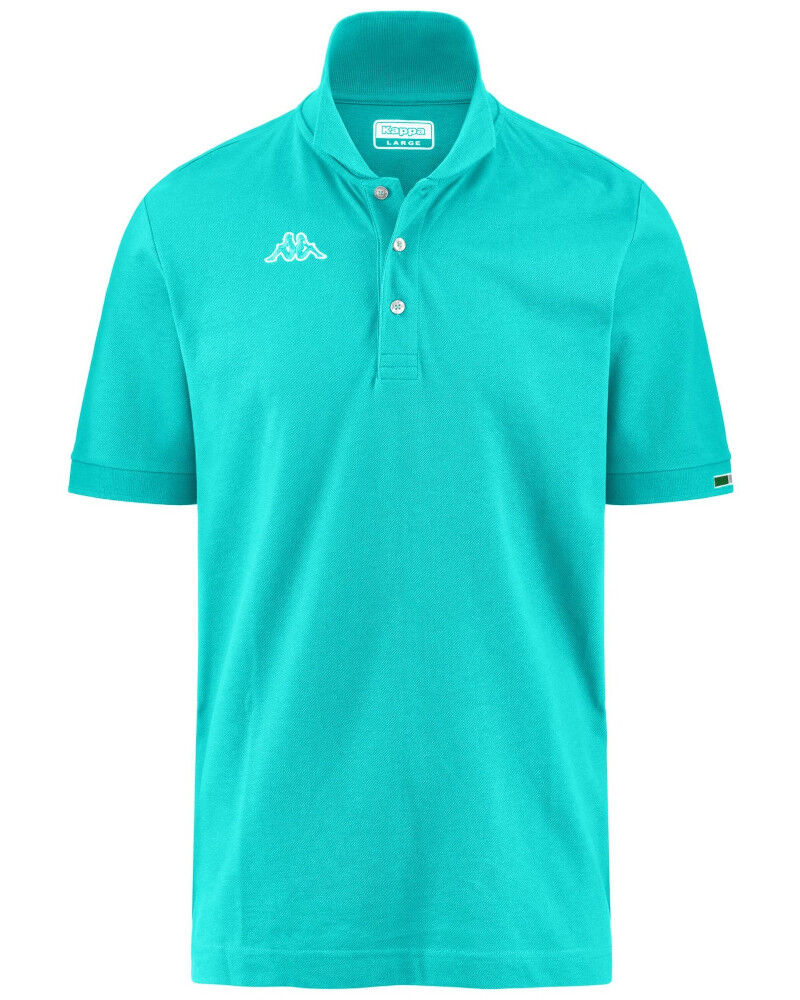 Kappa Polo Maglia UOMO Polsini a Costine Turchese curacao LOGO MALTAXITA MSS