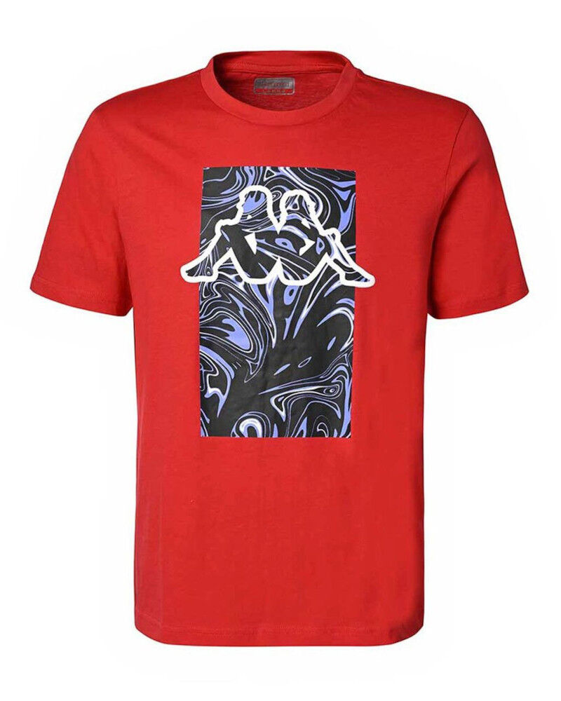 Kappa T-shirt maglia maglietta UOMO Banda 222 Rosso LOGO EZIO Cotone