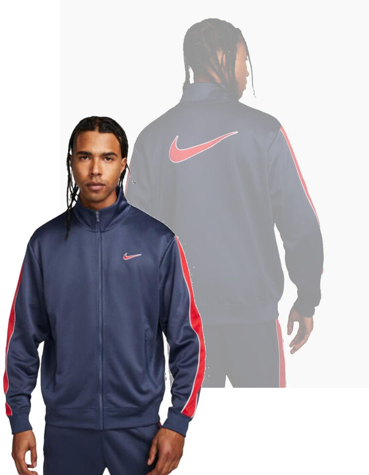 Nike Giacca Tuta Sportiva UOMO Blu Track Top Poliestere