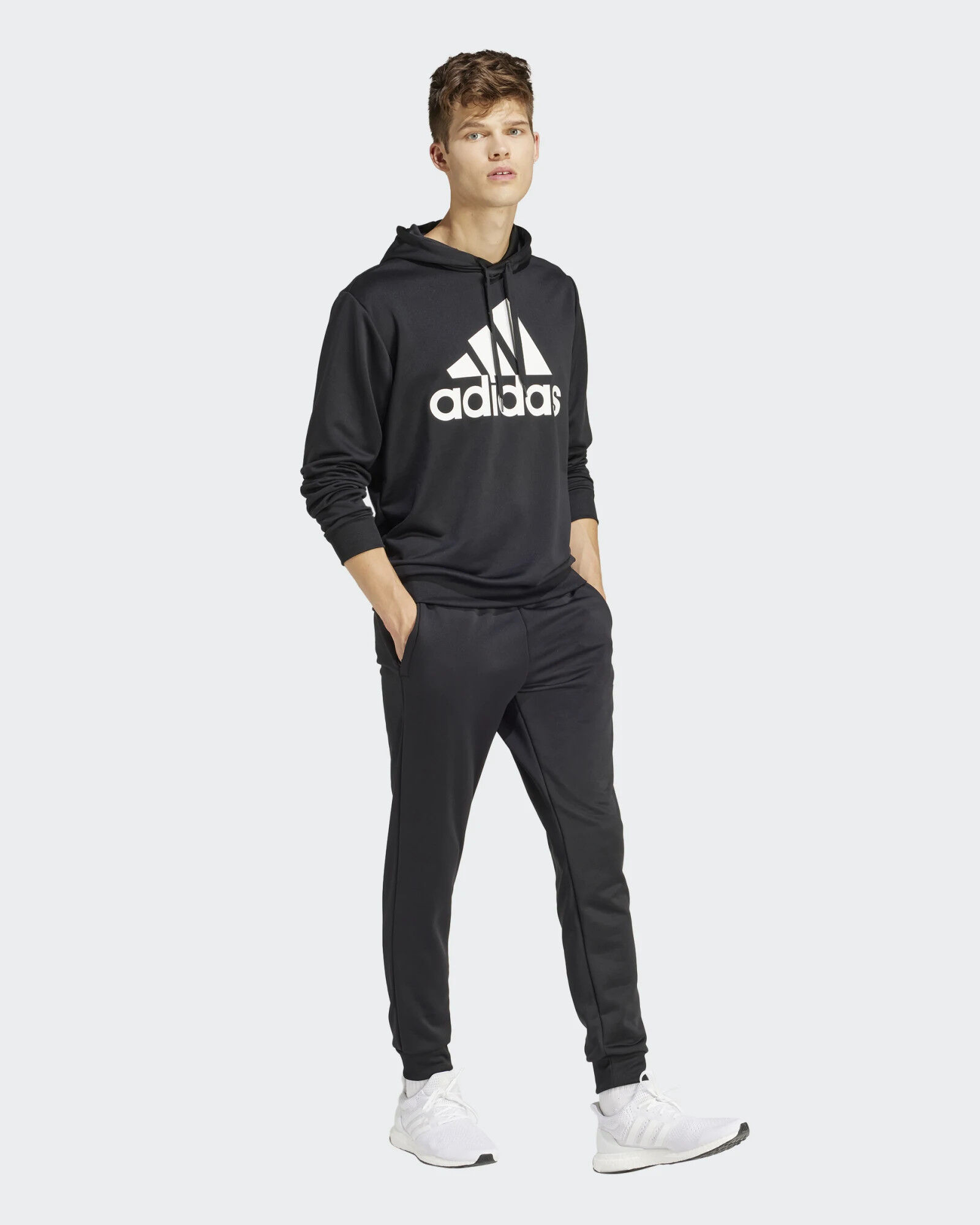 adidas Tuta Intera Completa UOMO Big Logo Hoodie French Terry Nero