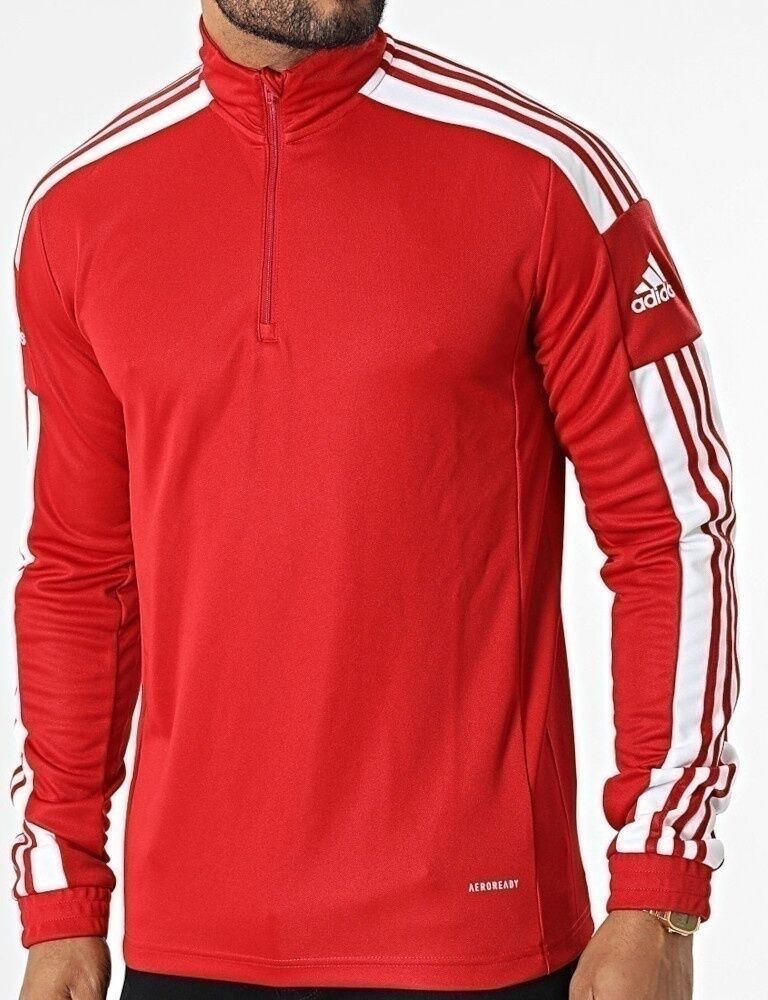 adidas Felpa Allenamento Training Top UOMO Rosso Squadra 21 Mezza zip