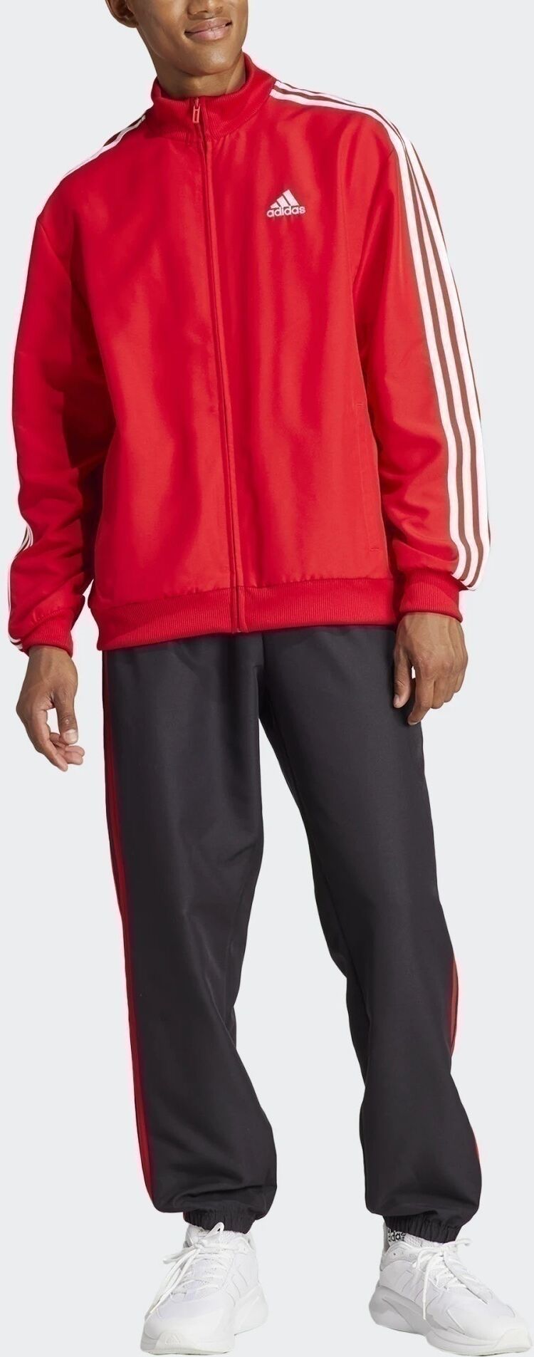 adidas Tuta Intera Completa UOMO 3-Stripes Woven Rosso Nero