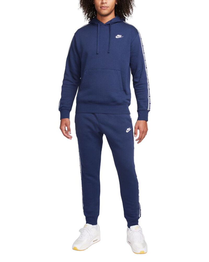 Nike Tuta Intera Completa UOMO Club Fleece HD Blu con tasche Cotone Felpato