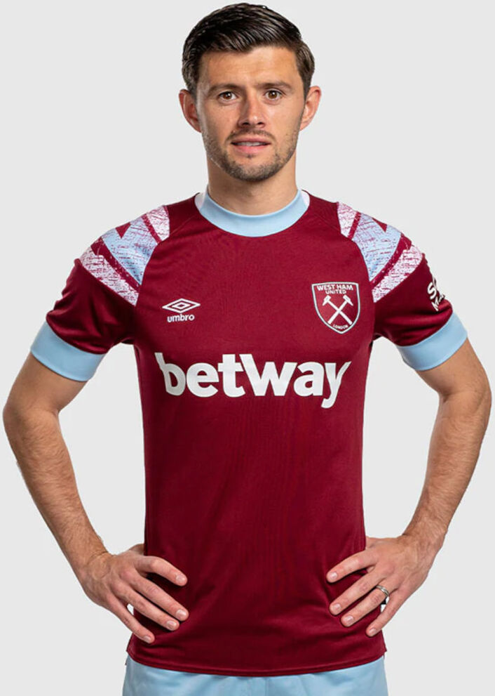 Umbro West Ham Maglia Calcio UOMO Amaranto poliestere Home 2022 23