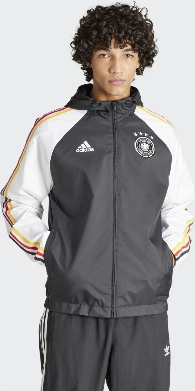 adidas Germania DFB Giacca anti vento UOMO Nero Euro 2024 WINDBREAKER