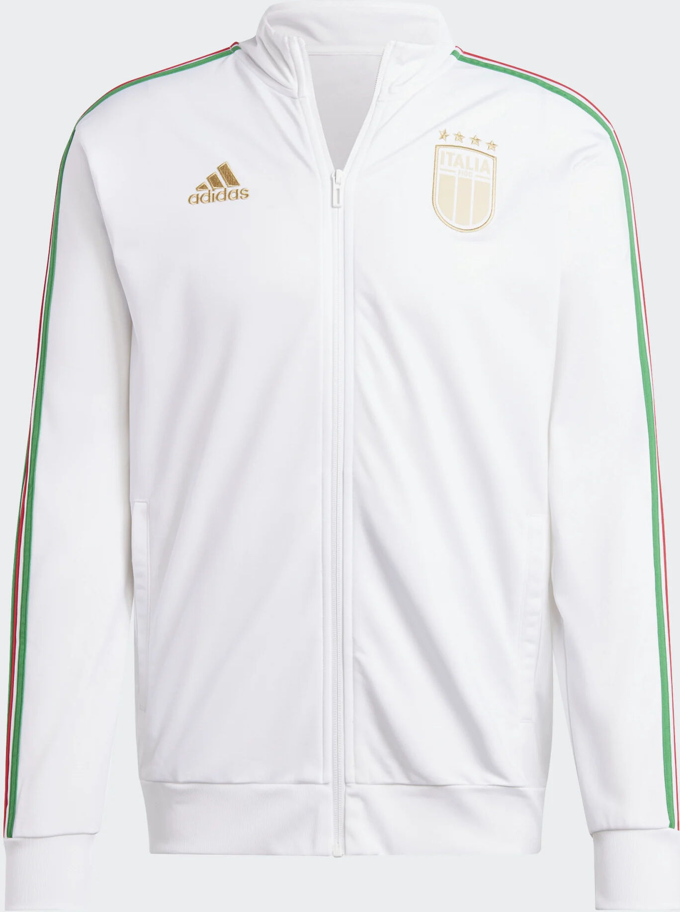 adidas Italia Italy FIGC Giacca Tuta Euro 2024 Track Top DNA UOMO Bianco