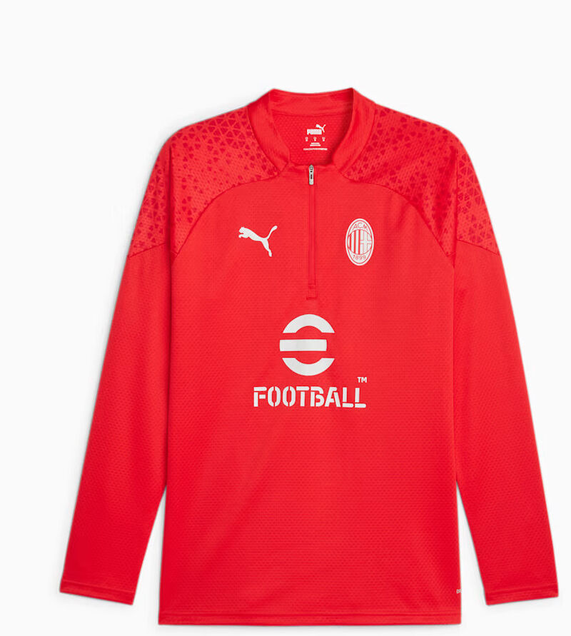 Puma Ac Milan Felpa allenamento Training Top Mezza zip Rosso UOMO 2023 24