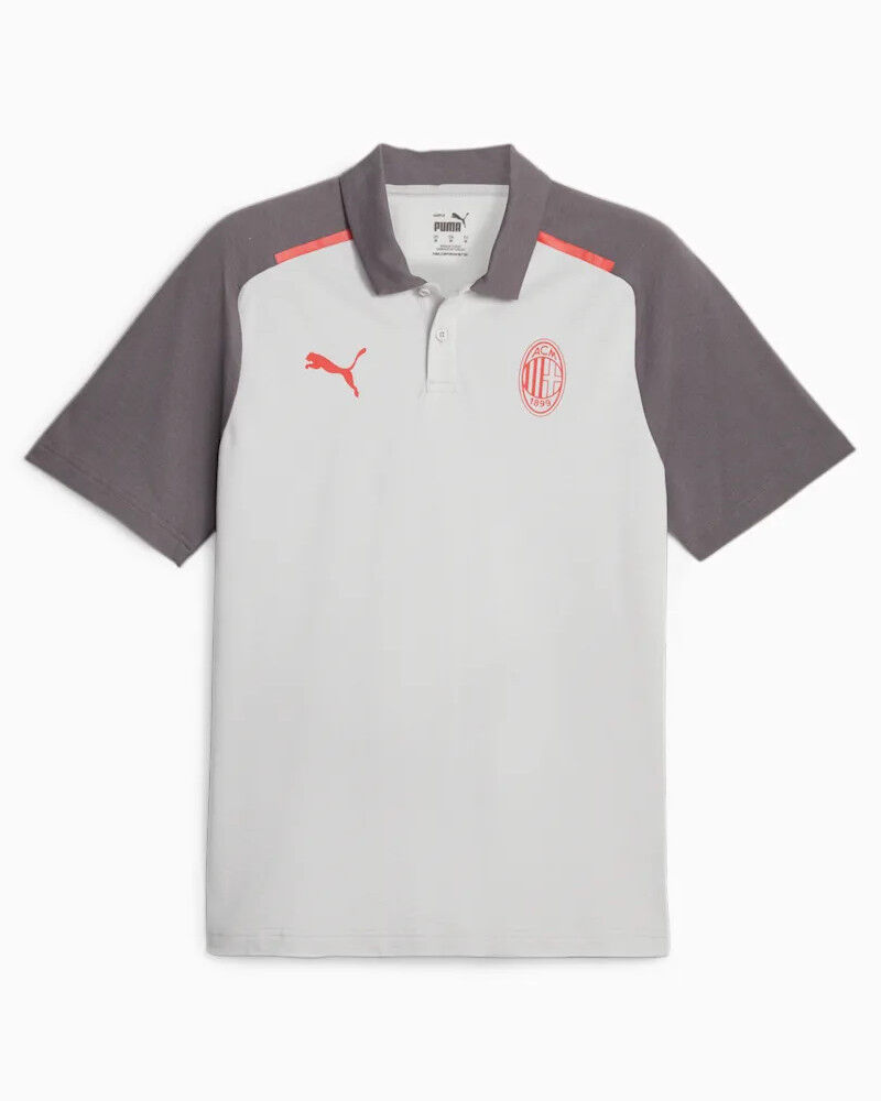 Puma Ac Milan Polo Maglia UOMO Grigio Cotone maniche corte CASUALS 2023 24