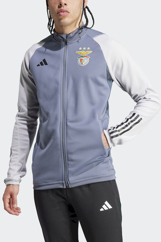 adidas Benfica Giacca Tuta allenamento UOMO Grigio con TASCHE a ZIP 2023 24