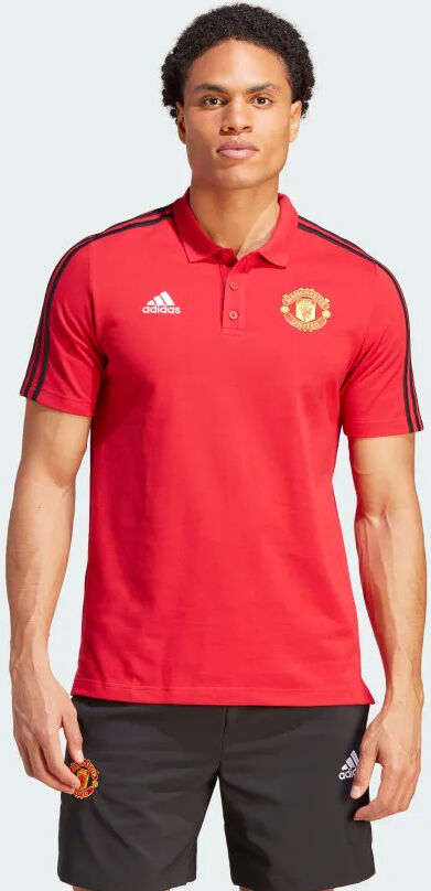 adidas Manchester United Polo Maglia DNA UOMO Rosso Cotone 2023 24