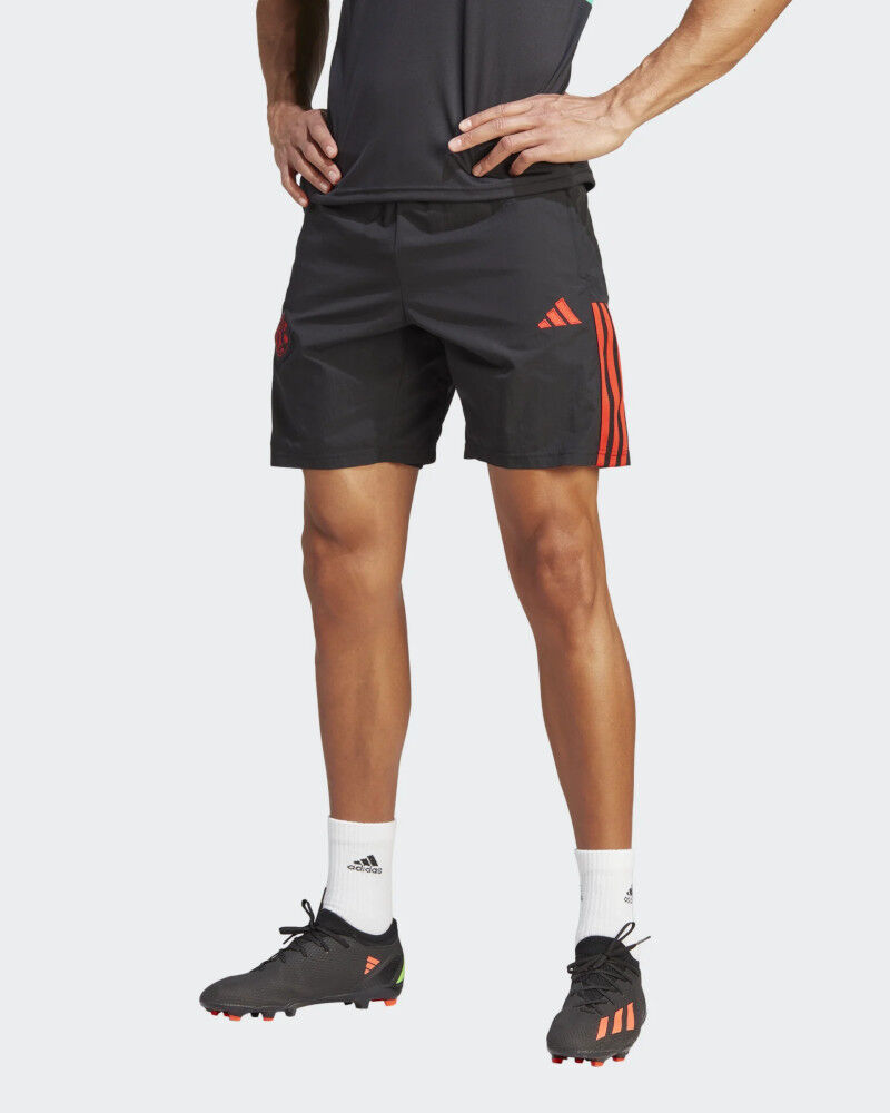 adidas Manchester United Pantaloncini Shorts Nero con TASCHE a ZIP 2023 24