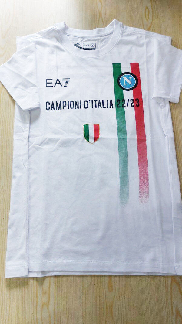 Nike SSC Napoli EA7 T-shirt tempo libero 2023 UOMO Campioni d Italia 2022 23